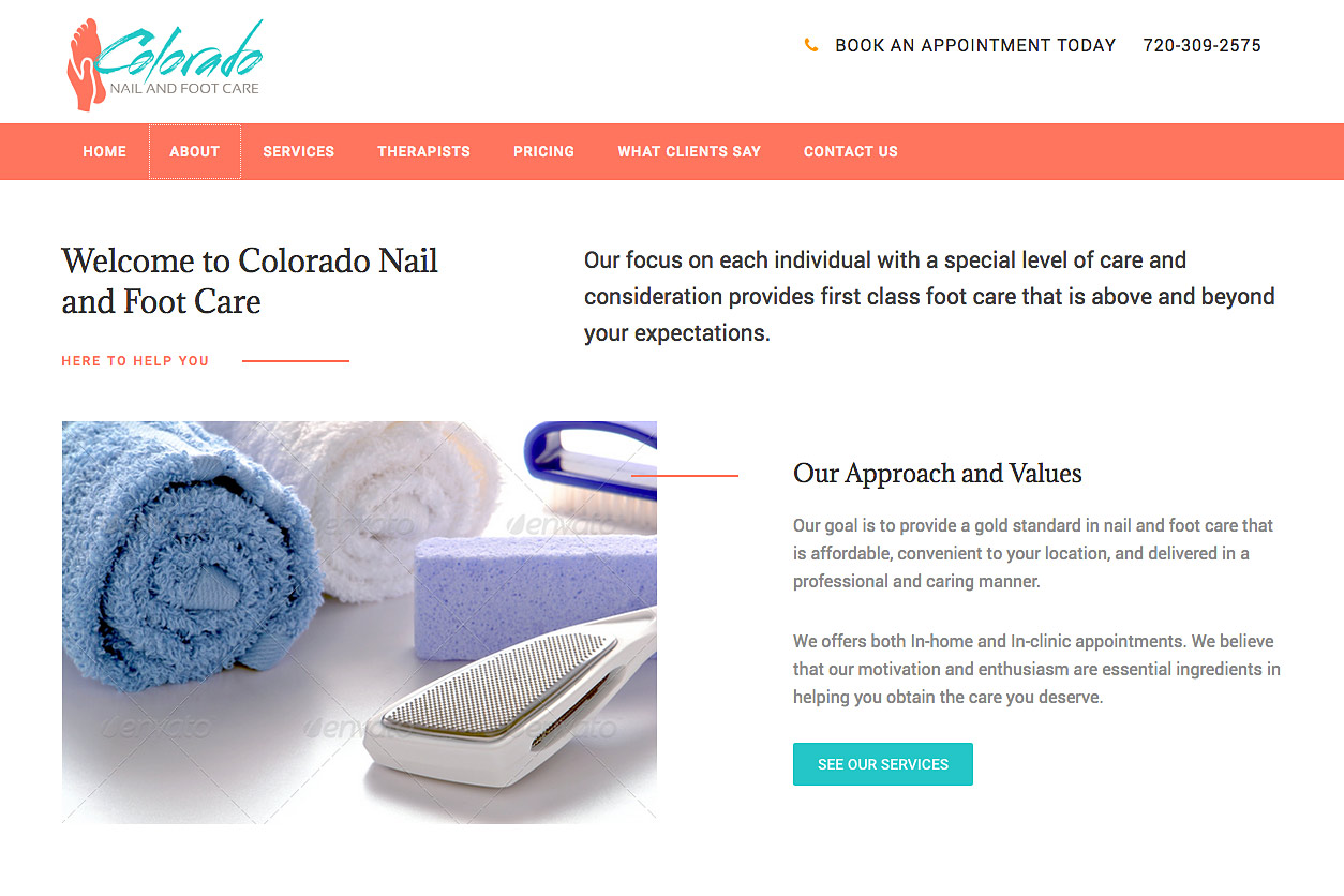 Image of Colorado Nail and Foot Care website