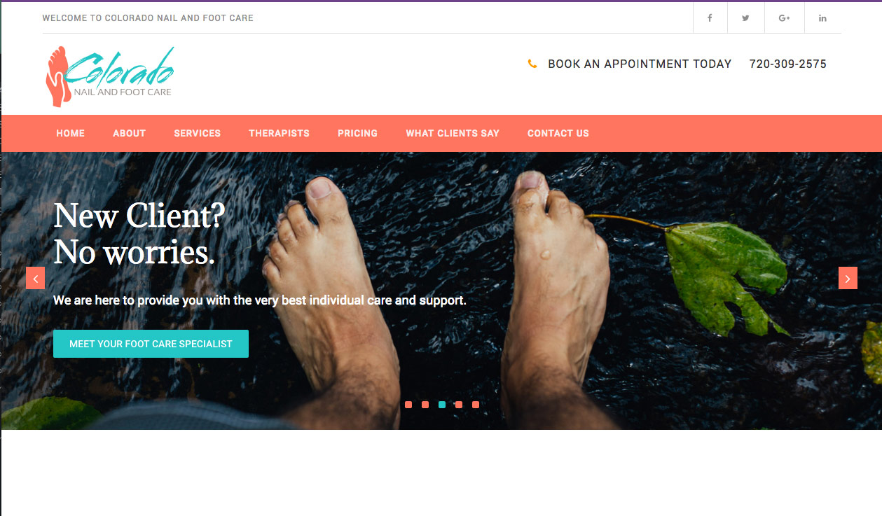 Image of Colorado Nail and Foot Care website