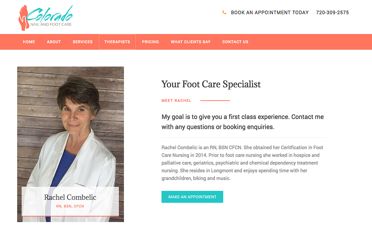 Image of Colorado Nail and Foot Care website