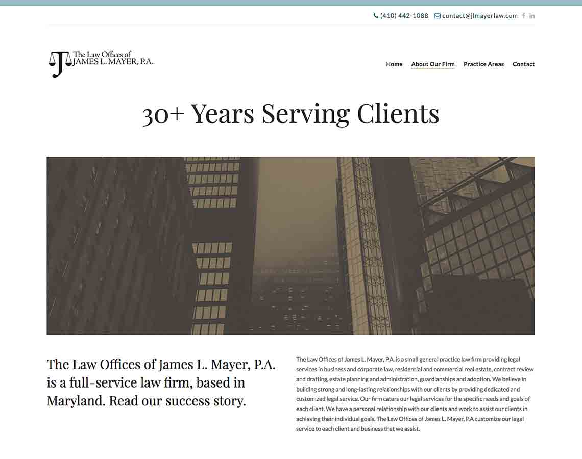 Image of The Law Offices of James L. Mayer website