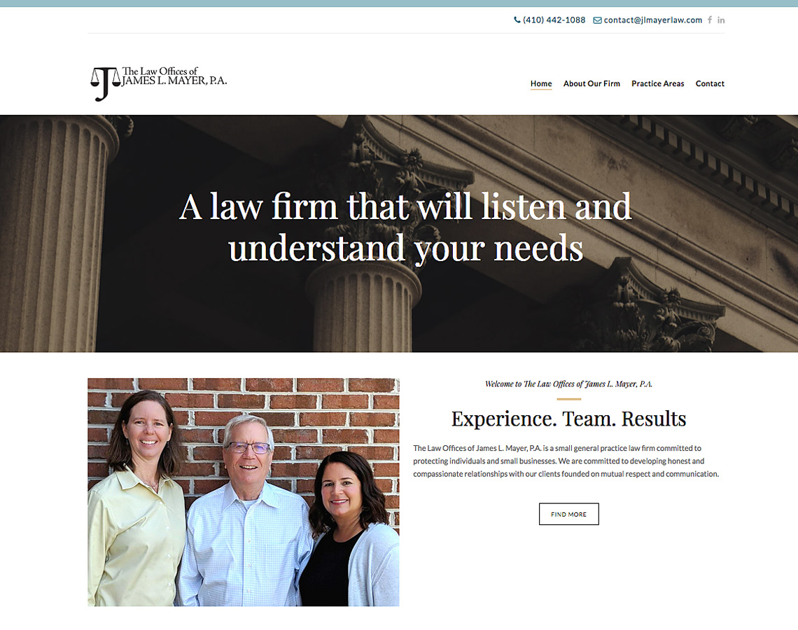 Image of The Law Offices of James L. Mayer website