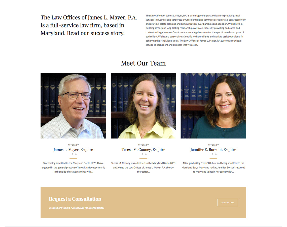 Image of The Law Offices of James L. Mayer website